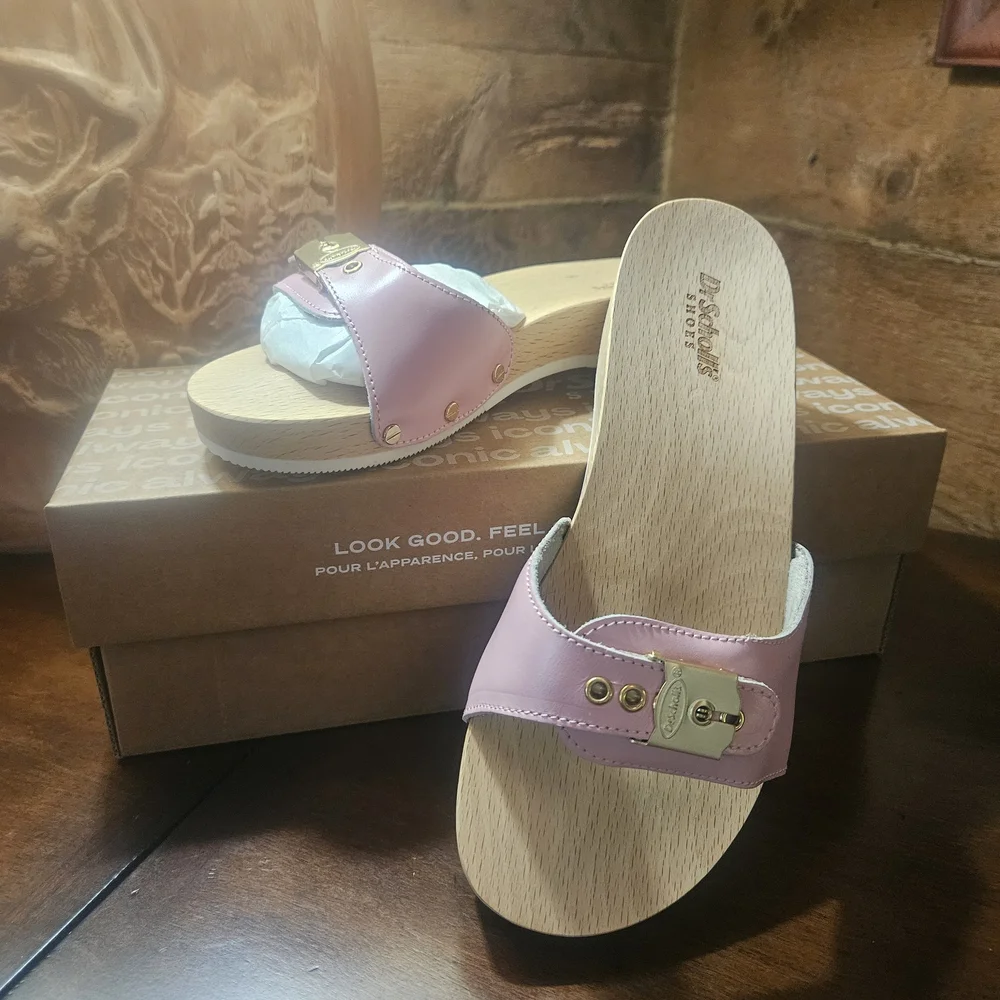 Dr. Scholl's Pink and Gold Mules - Picture 6 of 8